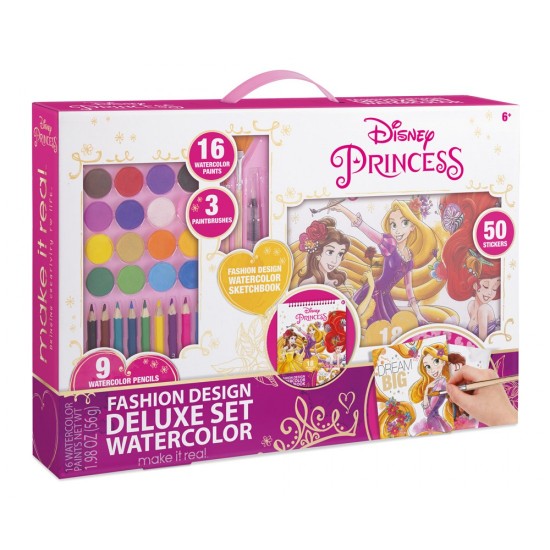 Make it Real Disney Princess Fashion Design Deluxe Set Watercolor 4252