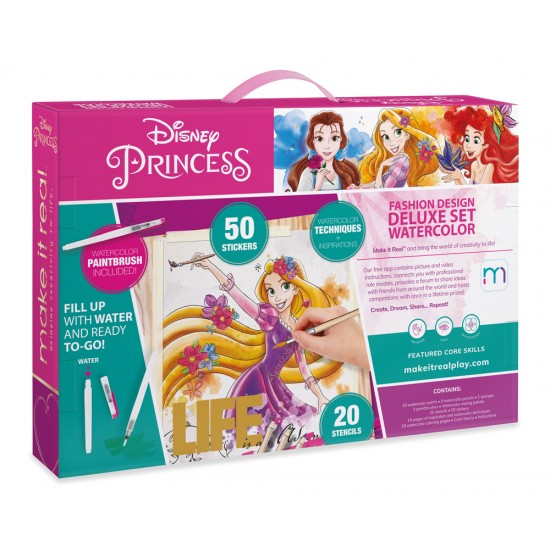 Make it Real Disney Princess Fashion Design Deluxe Set Watercolor 4252