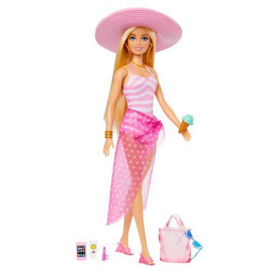 Mattel Barbie Beach glam με αξεσουάρ HPL73