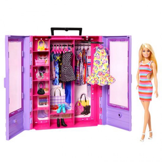 Mattel Barbie Νέα Ντουλάπα της Barbie με κούκλα HJL66