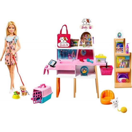 Mattel Barbie Μαγαζί Για Κατοικίδια GRG90