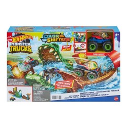 Mattel Hot Wheels Monster Trucks Color Shifters Πίστα με Κροκόδειλο HGV14