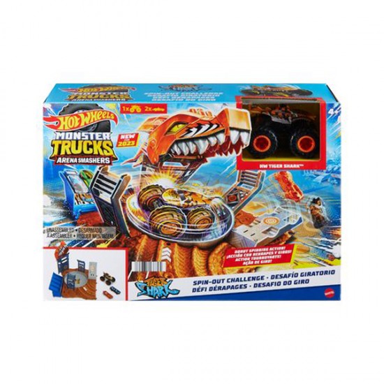 Mattel Hot Wheels Monster Trucks Arena World Σετ Spin-Out Challenge Tiger Shark™