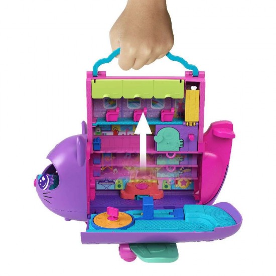 Mattel Polly Pocket Mini Adventures In Rio Αεροπλανάκι Γατάκι Σετ Παιχνιδιού HWP19