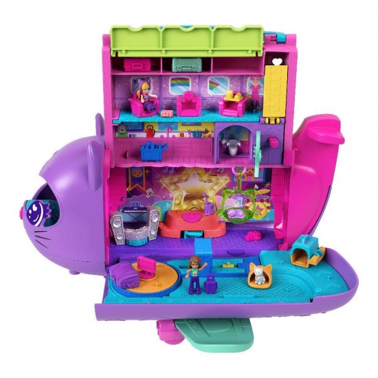 Mattel Polly Pocket Mini Adventures In Rio Αεροπλανάκι Γατάκι Σετ Παιχνιδιού HWP19