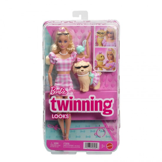 Mattel Barbie Twinning Looks Barbie & Σκυλάκι Ασορτί Εμφάνιση JFP36