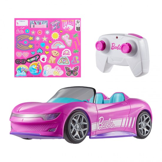 Mattel Hot Wheels Barbie R/C Αυτοκίνητο Ροζ Κάμπριο JBH05