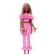 Mattel Barbie Deluxe Style Fashionistas Soft Pink Jumpsuit Μαλλιά Κοτσιδάκια HYV28