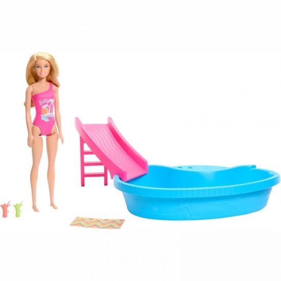 Mattel Barbie Νέα Εξωτική Πισίνα με Κούκλα HRJ74