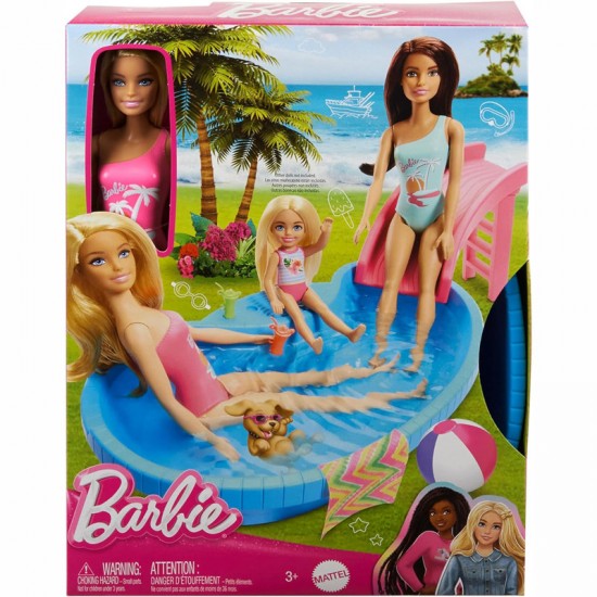 Mattel Barbie Νέα Εξωτική Πισίνα με Κούκλα HRJ74