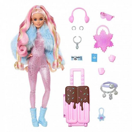 Λαμπάδα Mattel Κούκλα Barbie Extra Fly Vacation Snow - Χιόνι HPB16