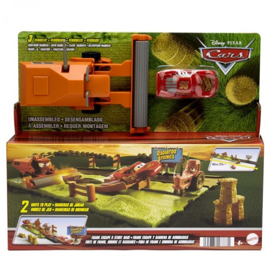 Mattel Disney And Pixar Cars Frank Escape & Stunt Race Playset With Lightning Mcqueen HRX48