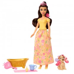 Mattel Disney Princess “Bathe & Brush Belle” Fashion Doll with Dog Πεντάμορφη & Ζωάκι JFC42