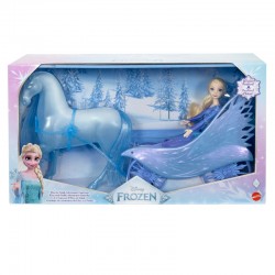 Mattel Disney Frozen II Elsa Fashion Doll with Nokk Adventure Carriage JBG56