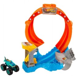 Mattel Hot Wheels Monster Trucks Πίστα Λουπ Με Καρχαρία JFR08