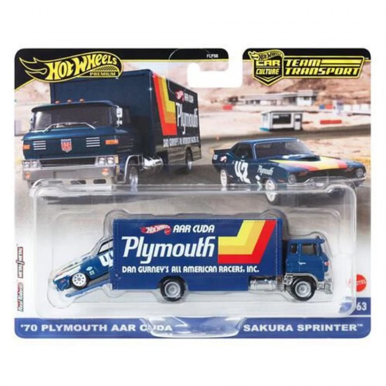 Mattel Hot Wheels Νταλίκα Με Αυτοκινητάκι ’70 Plymouth AAR Cuda – Sakura Sprinter