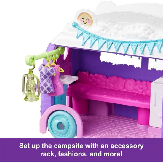 Mattel Polly Pocket Glamping Camper Van - Τροχόσπιτο JCC32