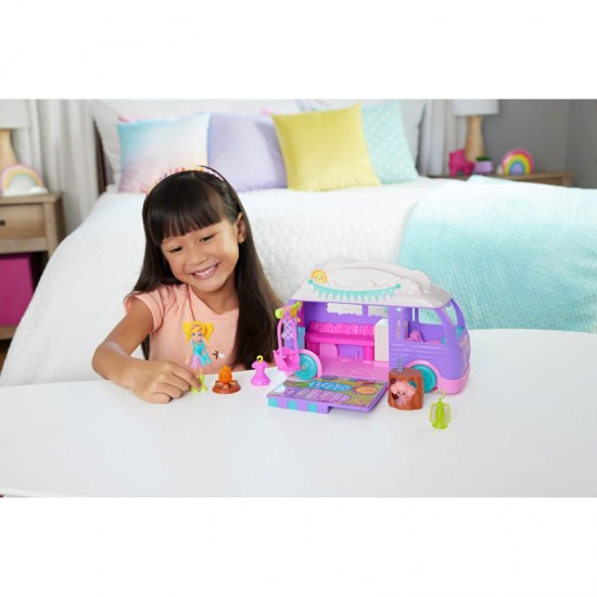 Mattel Polly Pocket Glamping Camper Van - Τροχόσπιτο JCC32