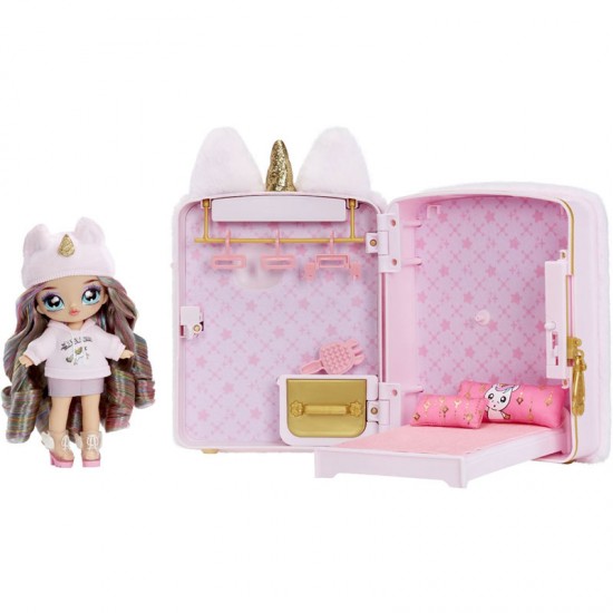 MGA Entertainment Na!Na!Na! Surprise Κούκλα Backpack Playset 3 σε 1 Unicorn Ροζ