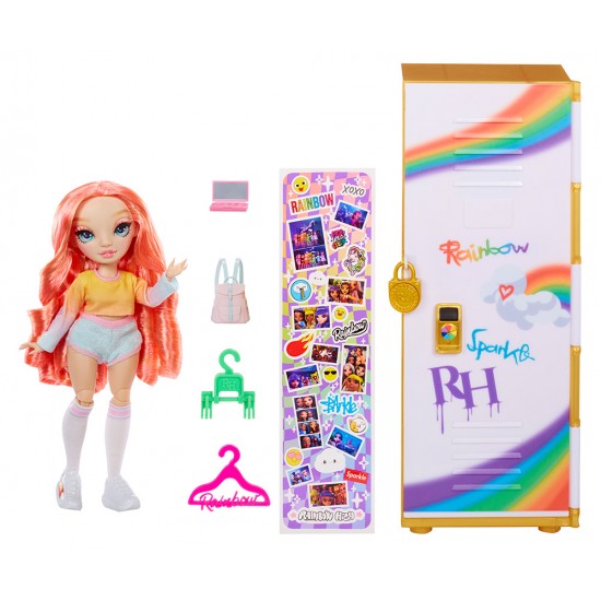 MGA Entertainment Raibow High Locker Playset & Doll Pinkly Paige Νέα Ντουλάπα & κούκλα 121015-EUC