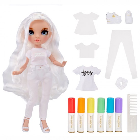 MGA Entertainment Kούκλα Raibow High Set Color & Create Ζωγραφίζω (Μπλε Μάτια) 594123EUC