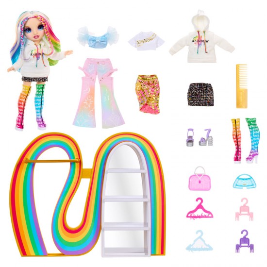 MGA Entertainment Rainbow High Amaya’s Rainbow Closet Playset 543183-EUC