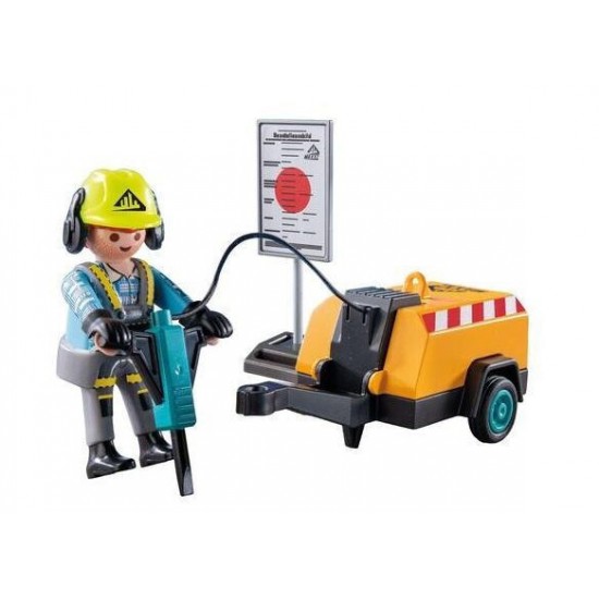 Playmobil Action Heroes Εργάτης με Κομπρεσέρ 71752