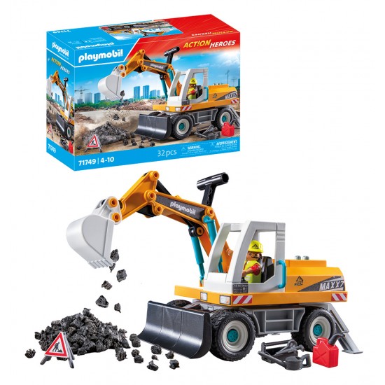 Playmobil Action Heroes Μεγάλος Εκσκαφέας Κατασκευών 71749