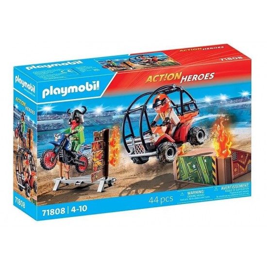 Playmobil Action Heroes Ακροβατικά με Γουρούνα & Μηχανή 71808