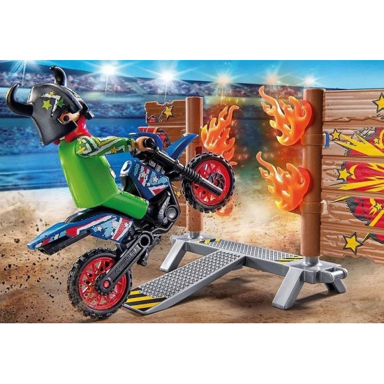 Playmobil Action Heroes Ακροβατικά με Γουρούνα & Μηχανή 71808