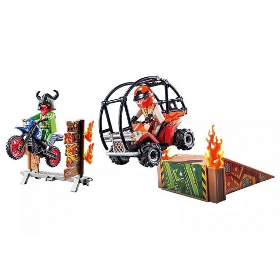 Playmobil Action Heroes Ακροβατικά με Γουρούνα & Μηχανή 71808