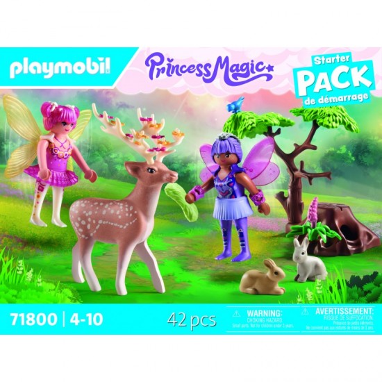 Playmobil Παλάτι του Ουράνιου Τόξου - Starter Pack Νεράιδες με ζωάκια του δάσους 71800