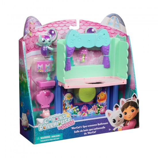 Spin Master Gabby's Dollhouse Movie: 'MerCat's' Spa-awesome Bathroom Playset 6074306