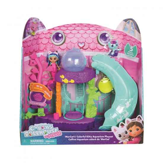 Spin Master Gabby's Dollhouse: The Movie - 'MerCat's' Colorful Kitty Aquarium Playset  6074401