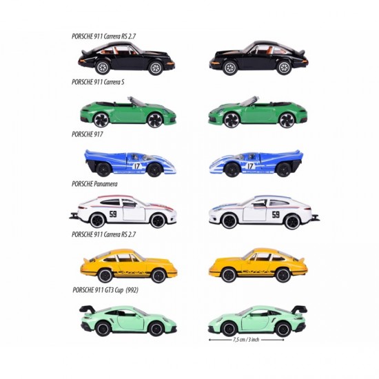 Majorette Porsche Premium Cars Assortment, 6-asst