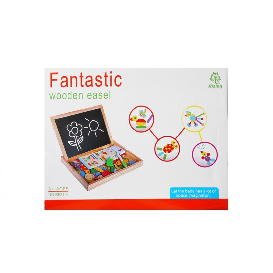Zita Toys Ξύλινη Κασετίνα - Πίνακας Διπλής Όψεως 