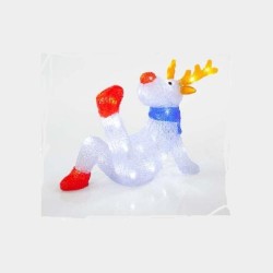 Ακρυλικός τάρανδος φωτιζόμενος ξαπλωμένος εξωτερικού χώρου 