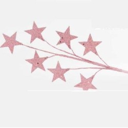 Κλαδί  με ροζ αστέρια glitter (46εκ)