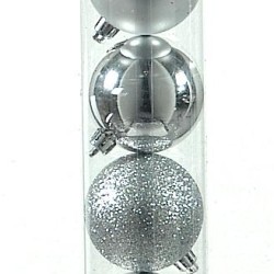 Μπάλες Ασημι 6εκ. σετ των 12