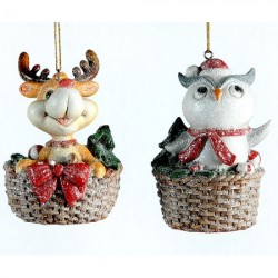 Στολίδι ζωάκια σε καλάθι (10.5εκ) Στολίδι ζωάκια σε καλάθι (10.5εκ)