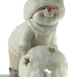 Χιονάνθρωπος κεραμικό με θέση για κεράκι